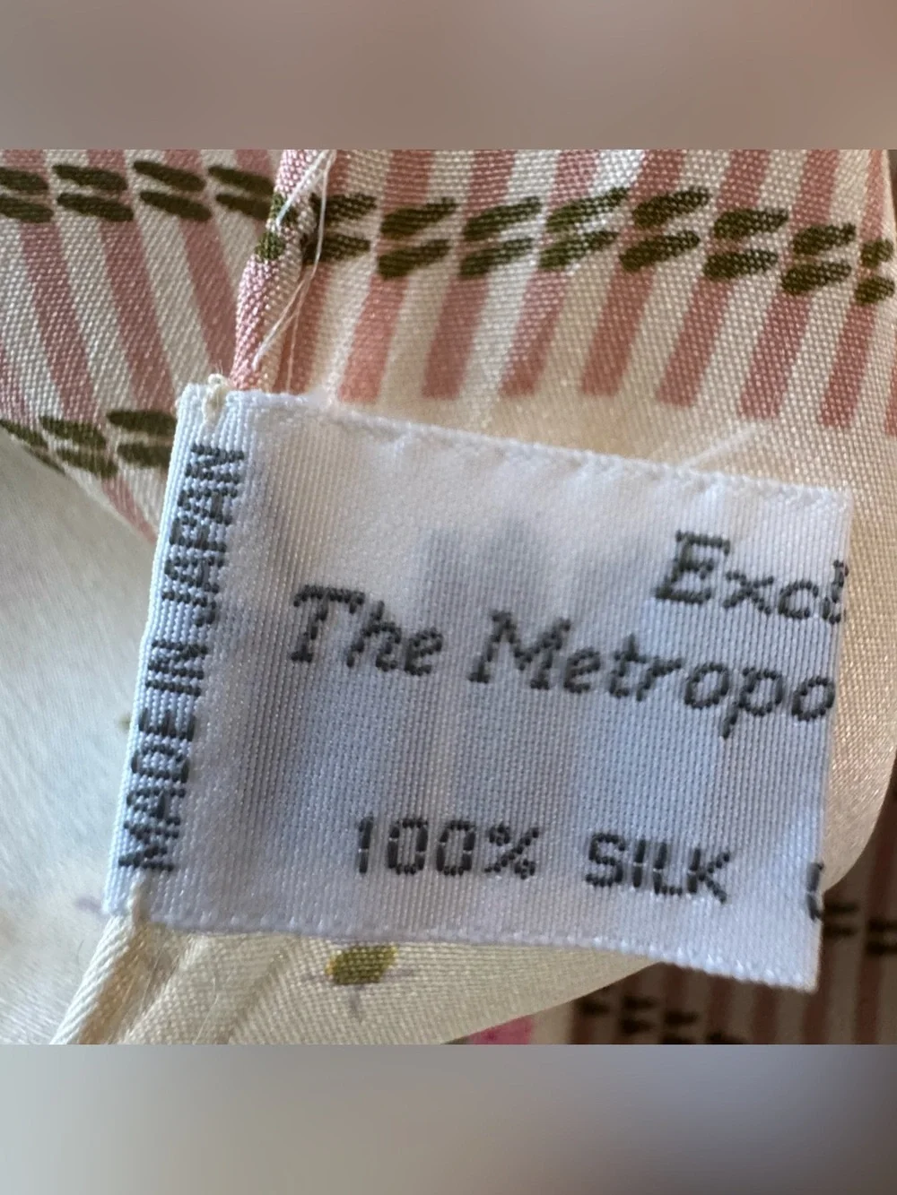 Vintage Metropolitan Museum of Art 100% Silk Floral Scarf Made in Japan